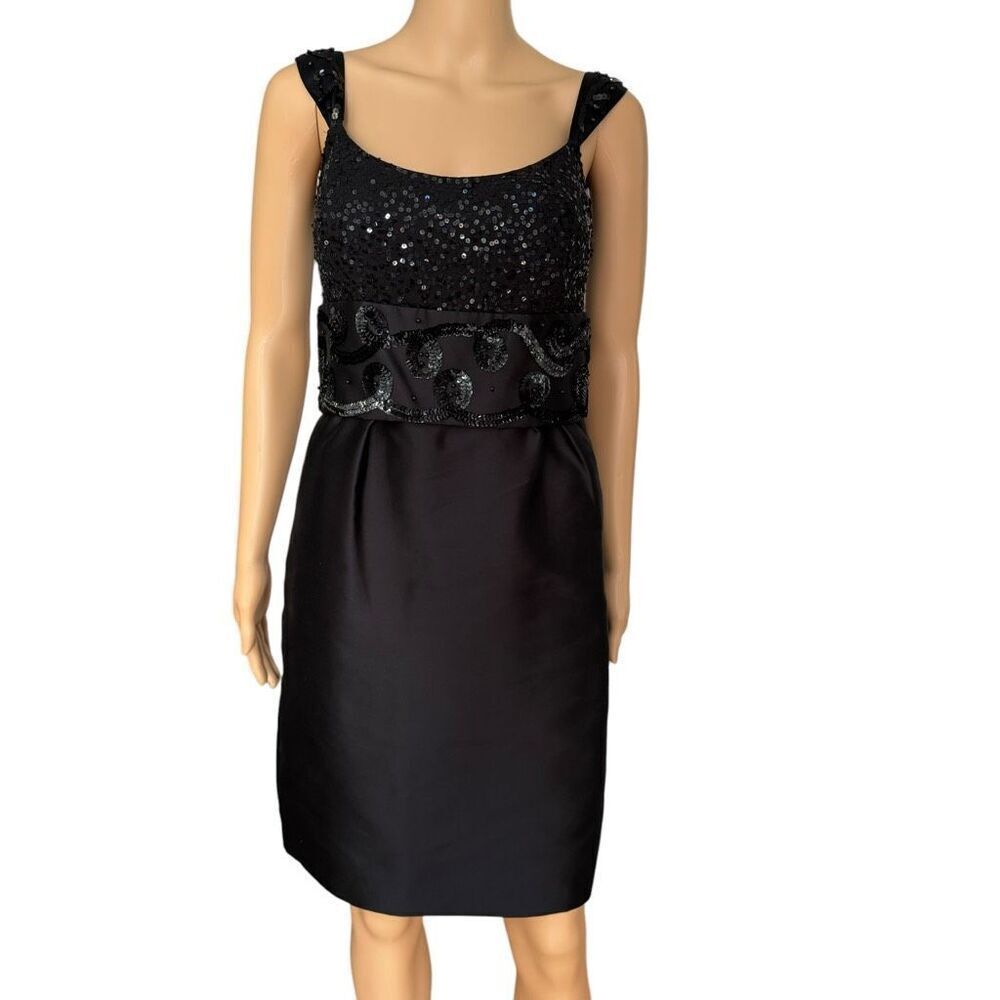Sherrie Bloom & Peter Noviello CHETTA B vintage black sequin dress 8 runs small